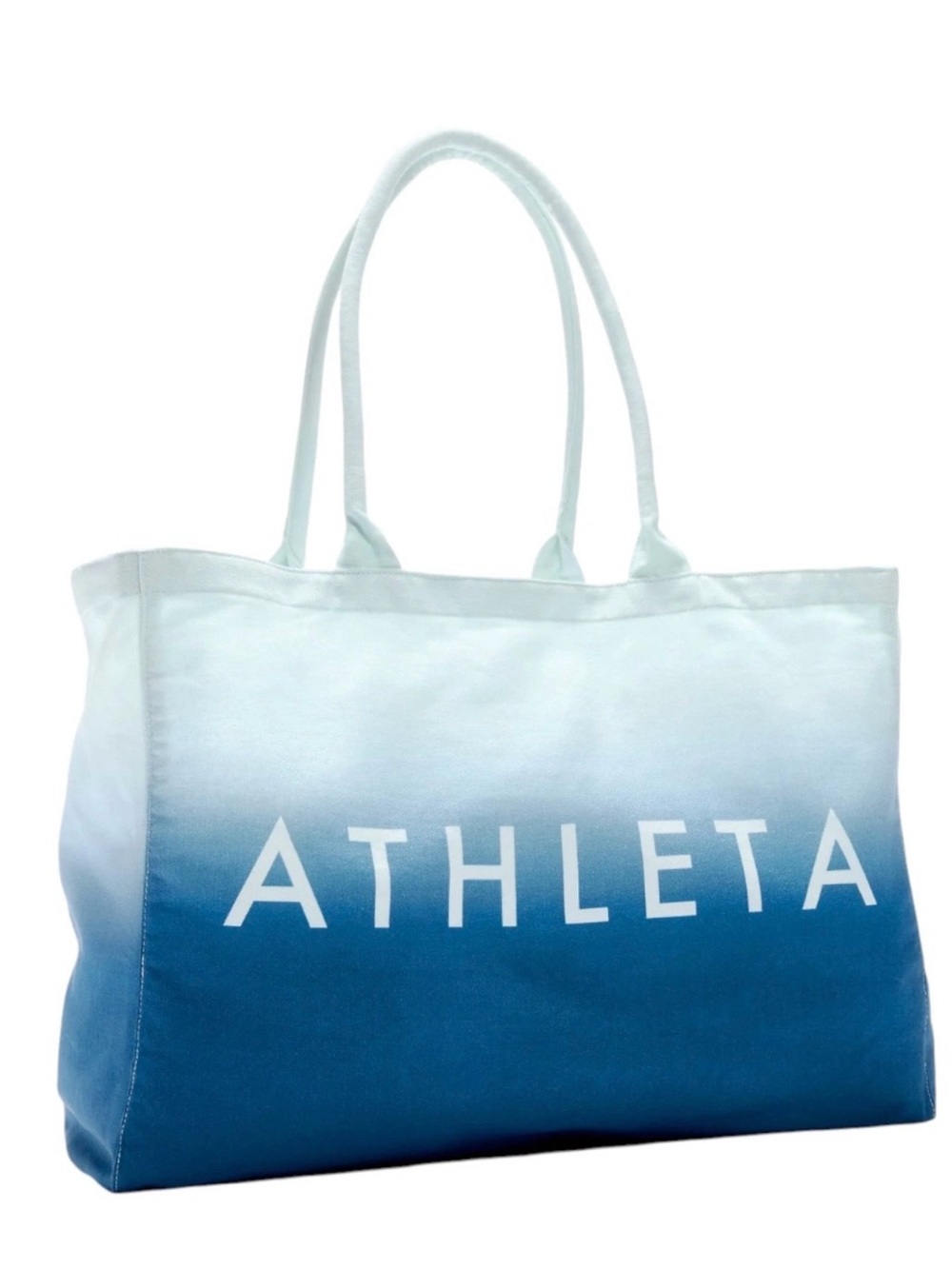Athleta NWOT Blue Ombre Canvas Tote large blue one size